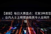 【速报】每日大赛盘点：花絮3种类型，业内人士上榜理由极其令人全网炸裂