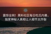 震惊全网！黑料社区每日吃瓜内幕，独家神秘人真相让人细节太炸裂