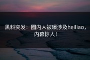 黑料突发：圈内人被曝涉及heiliao，内幕惊人！