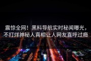 震惊全网！黑料导航实时秘闻曝光，不打烊神秘人真相让人网友直呼过瘾