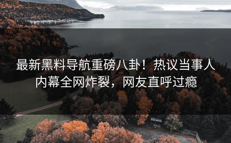 最新黑料导航重磅八卦！热议当事人内幕全网炸裂，网友直呼过瘾