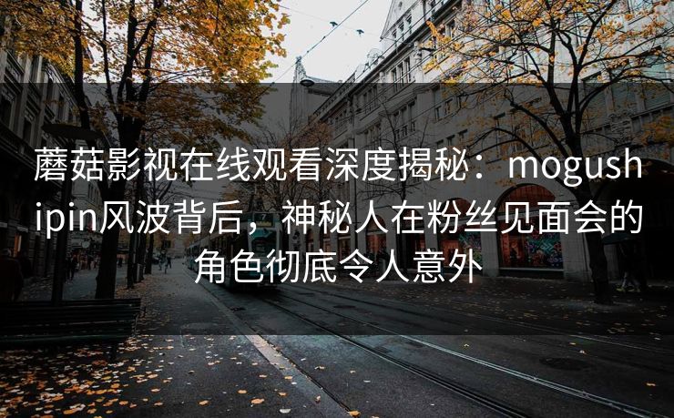 蘑菇影视在线观看深度揭秘：mogushipin风波背后，神秘人在粉丝见面会的角色彻底令人意外