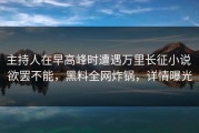 主持人在早高峰时遭遇万里长征小说 欲罢不能，黑料全网炸锅，详情曝光