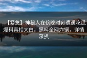 【紧急】神秘人在傍晚时刻遭遇吃瓜爆料真相大白，黑料全网炸锅，详情深扒