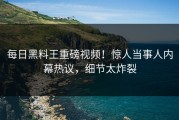每日黑料王重磅视频！惊人当事人内幕热议，细节太炸裂