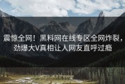 震惊全网！黑料网在线专区全网炸裂，劲爆大V真相让人网友直呼过瘾