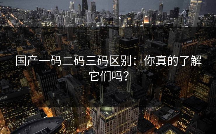 国产一码二码三码区别：你真的了解它们吗？